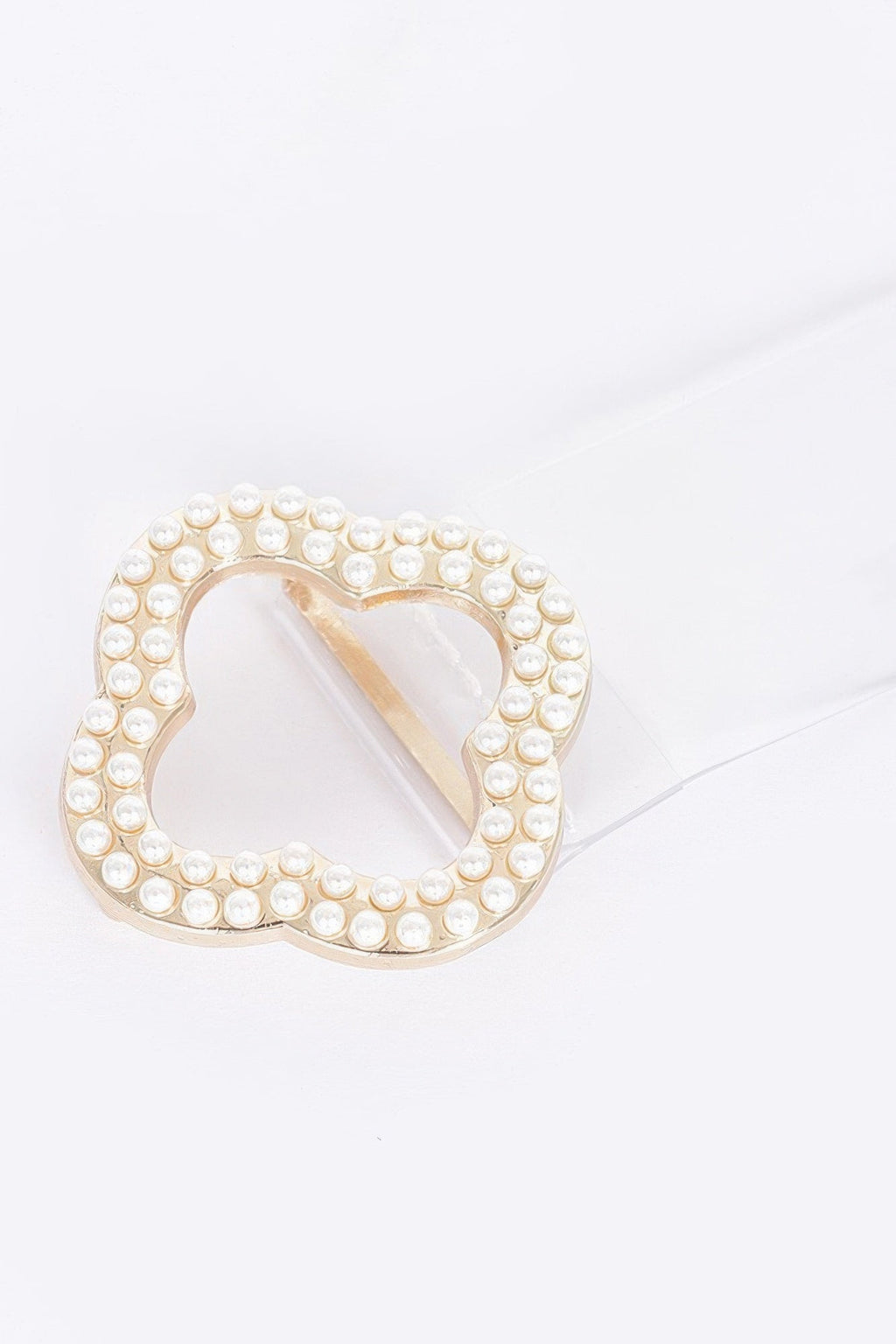 Ceinture transparente à boucle en métal nacré