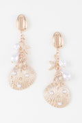 Boucles d'oreilles pendantes perlées sous la mer