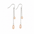 Boucles d'oreilles pendantes duo de chaînes en perles d'eau douce OOAK