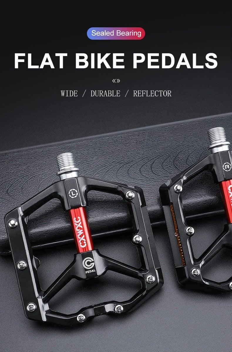 Pédales de vélo en aluminium, pédales de vélo de montagne urbaines, pièces de vélo de route, roulement étanche, pédales plates polyvalentes, accessoires de vélo, pédales de vélo de montagne avancées à 4 roulements, pédales plates en alliage pour vélo