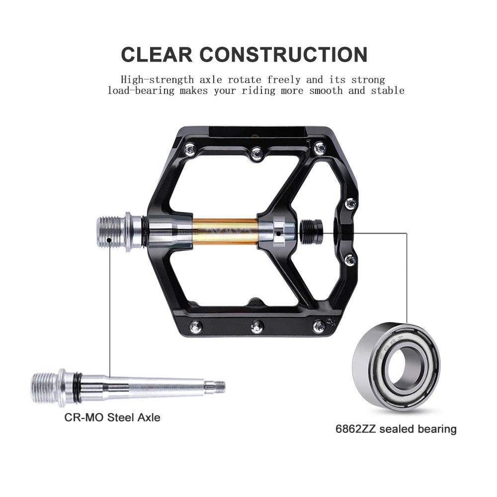Pédales de vélo en aluminium, pédales de vélo de montagne urbaines, pièces de vélo de route, roulement étanche, pédales plates polyvalentes, accessoires de vélo, pédales de vélo de montagne avancées à 4 roulements, pédales plates en alliage pour vélo