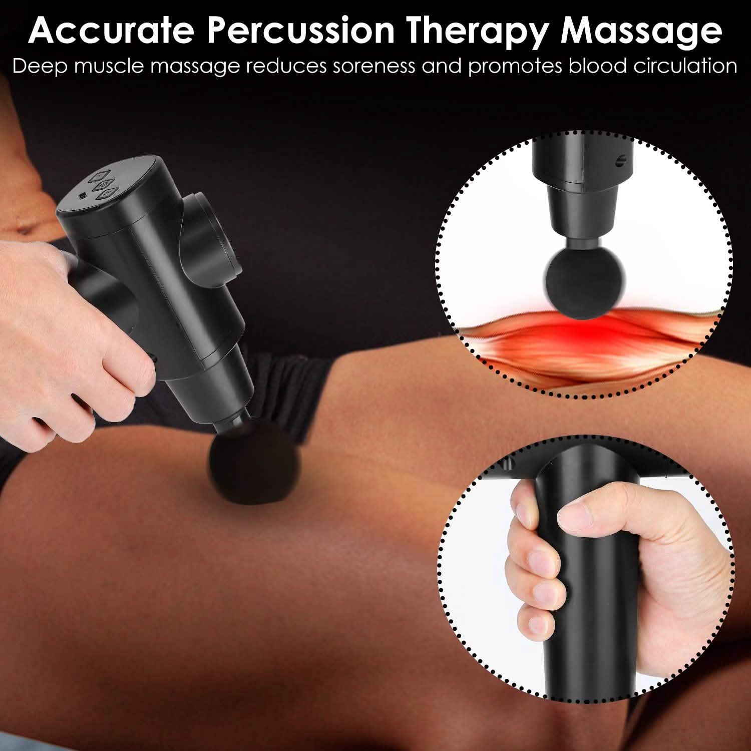 Pistolet de massage vibrant rechargeable avec écran numérique pour les tissus profonds