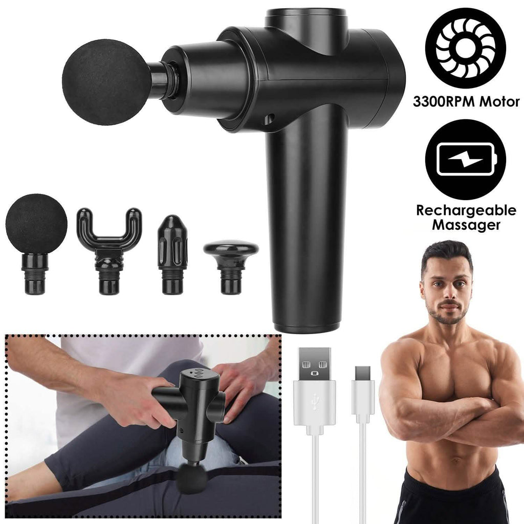 Pistolet de massage vibrant rechargeable avec écran numérique pour les tissus profonds