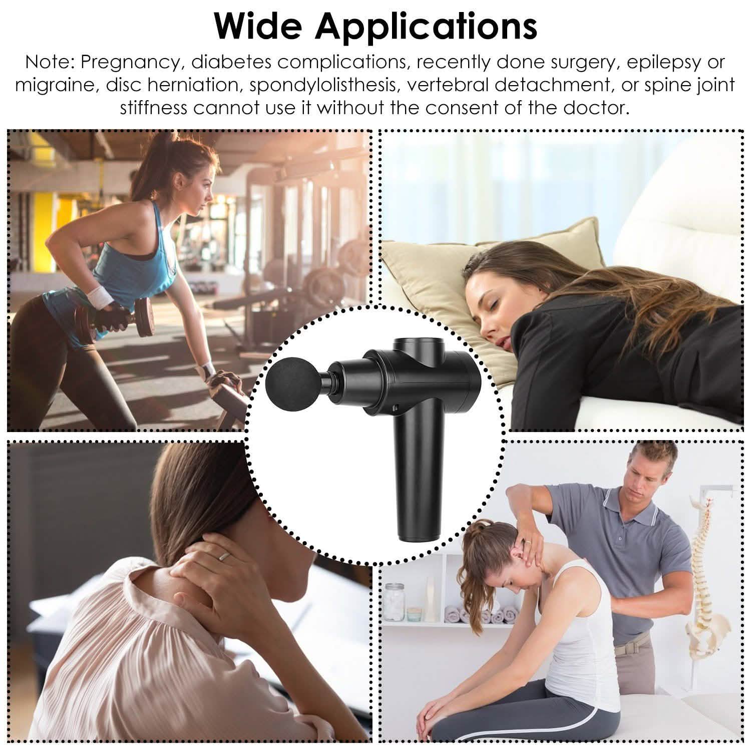 Pistolet de massage vibrant rechargeable avec écran numérique pour les tissus profonds