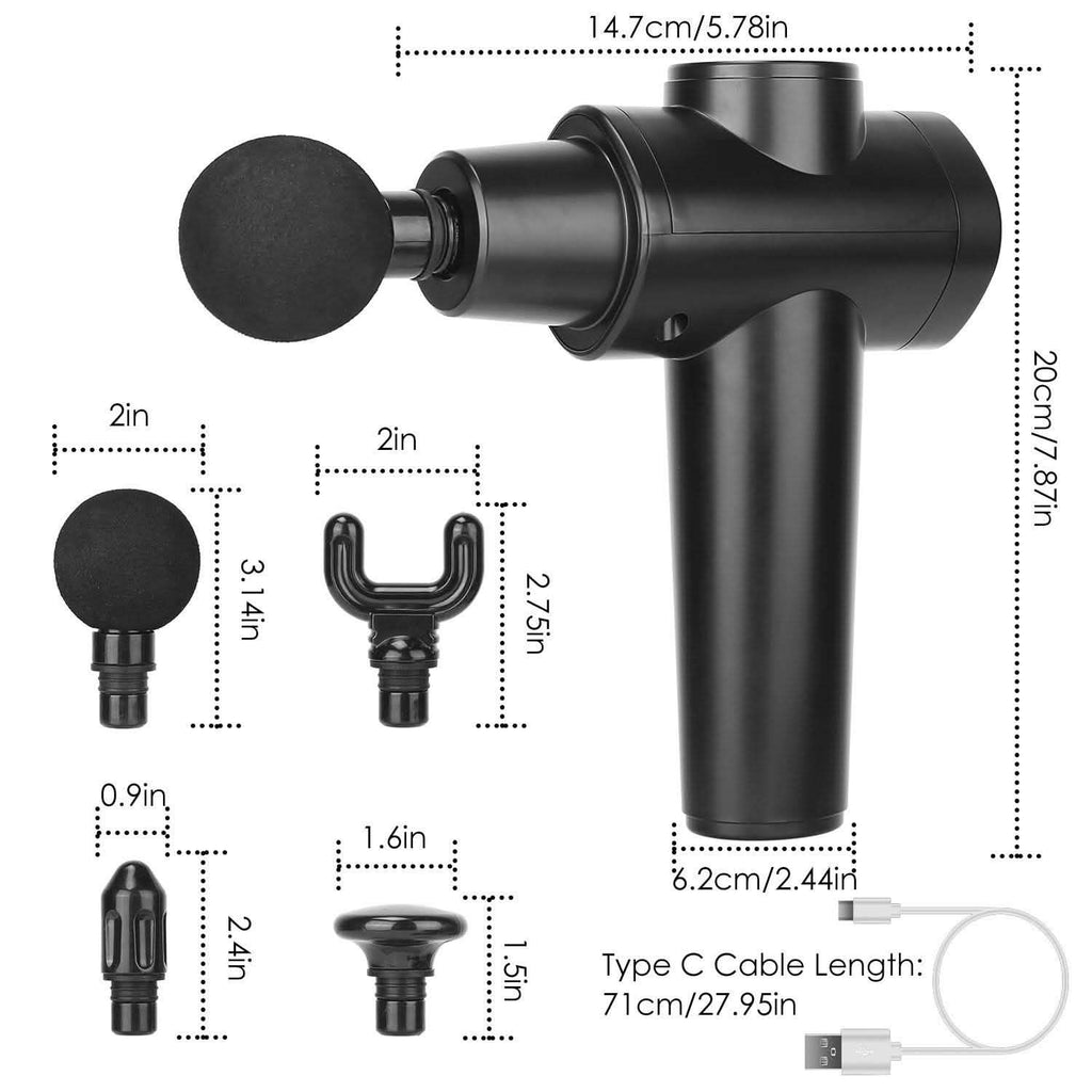 Pistolet de massage vibrant rechargeable avec écran numérique pour les tissus profonds