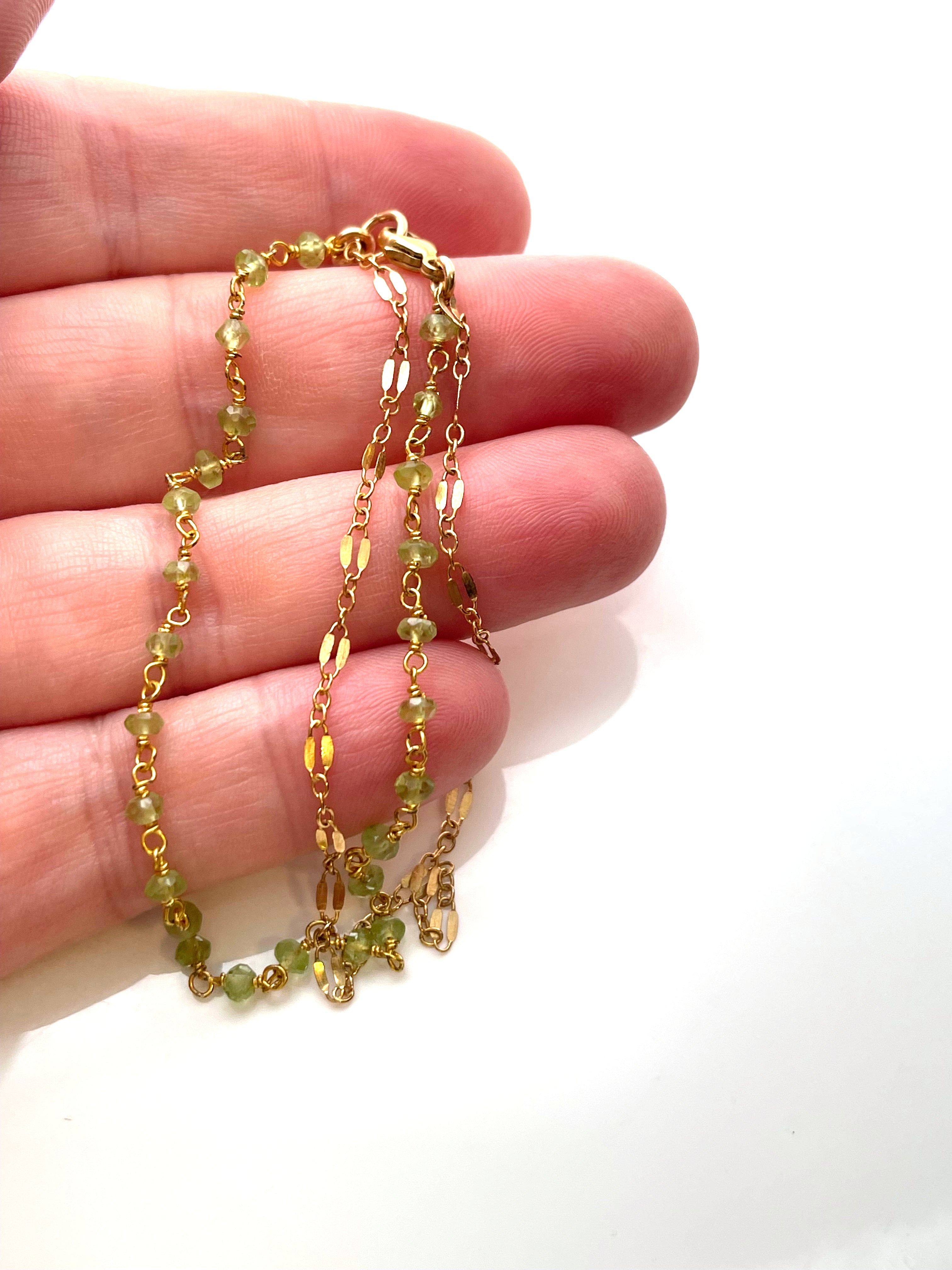 Bracelet double chaîne Péridot