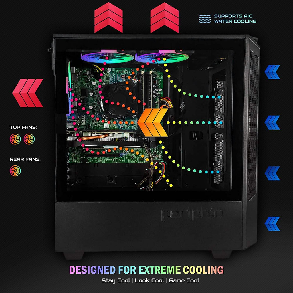 Unité centrale de PC gaming préconfiguré Periphio Ghoul 16 Go de RAM, SSD 120 Go + HDD 500 Go (reconditionné)