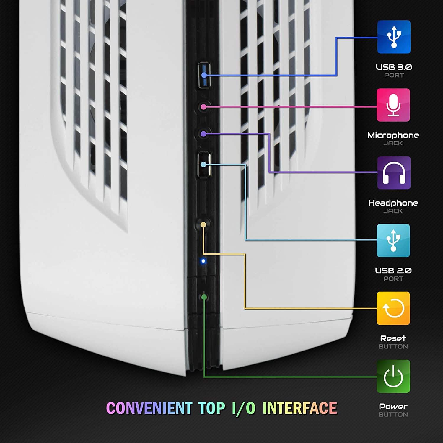 PC de bureau gaming Periphio Vortex 16 Go de RAM, SSD de 120 Go + disque dur de 500 Go à 7 200 tr/min (reconditionné)