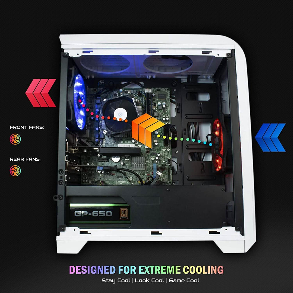PC de bureau gaming Periphio Vortex 16 Go de RAM, SSD de 120 Go + disque dur de 500 Go à 7 200 tr/min (reconditionné)