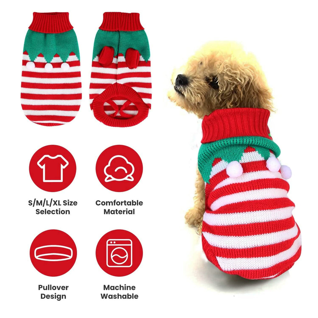 Pull de Noël à col roulé pour animaux de compagnie