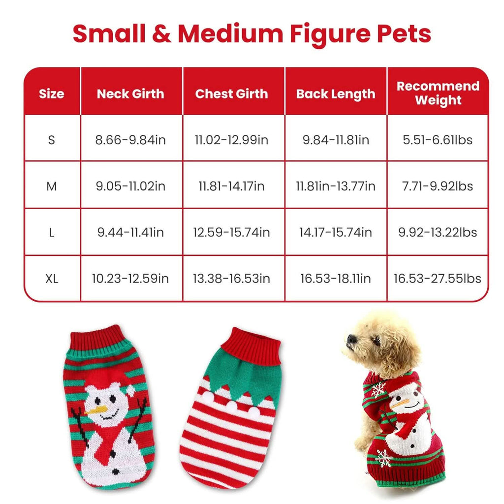 Pull de Noël à col roulé pour animaux de compagnie