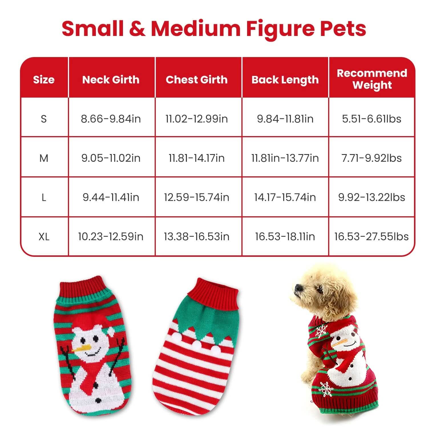 Pull de Noël à col roulé pour animaux de compagnie