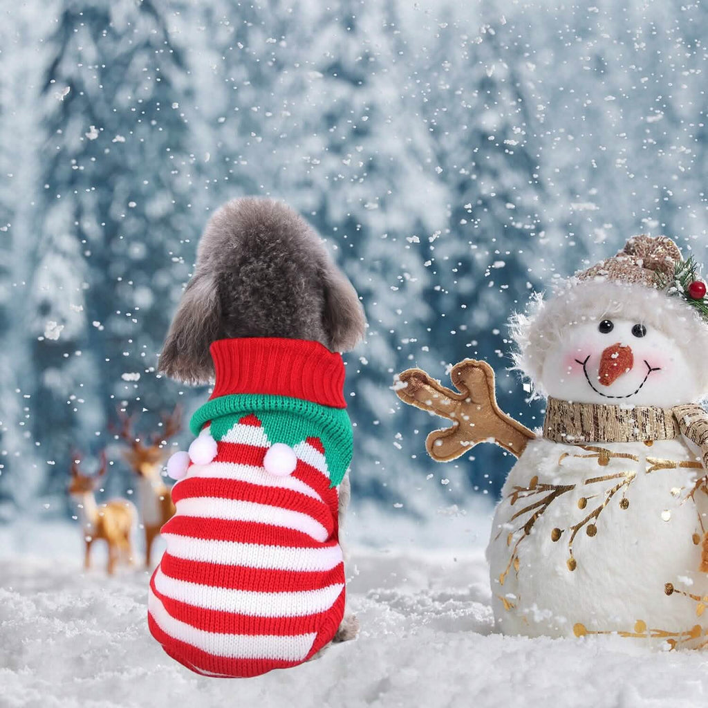 Pull de Noël à col roulé pour animaux de compagnie
