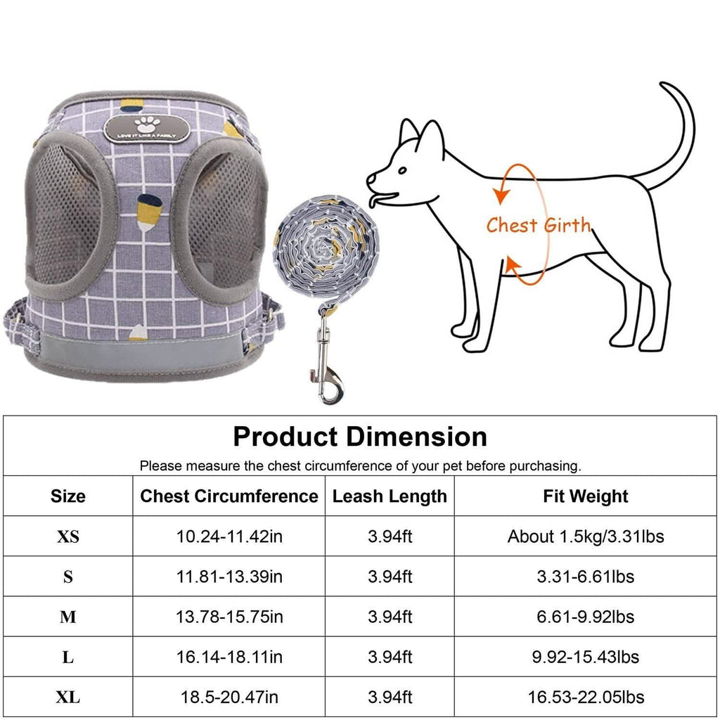 Harnais en maille pour animaux de compagnie, laisse pour chien, gilet pour chiot