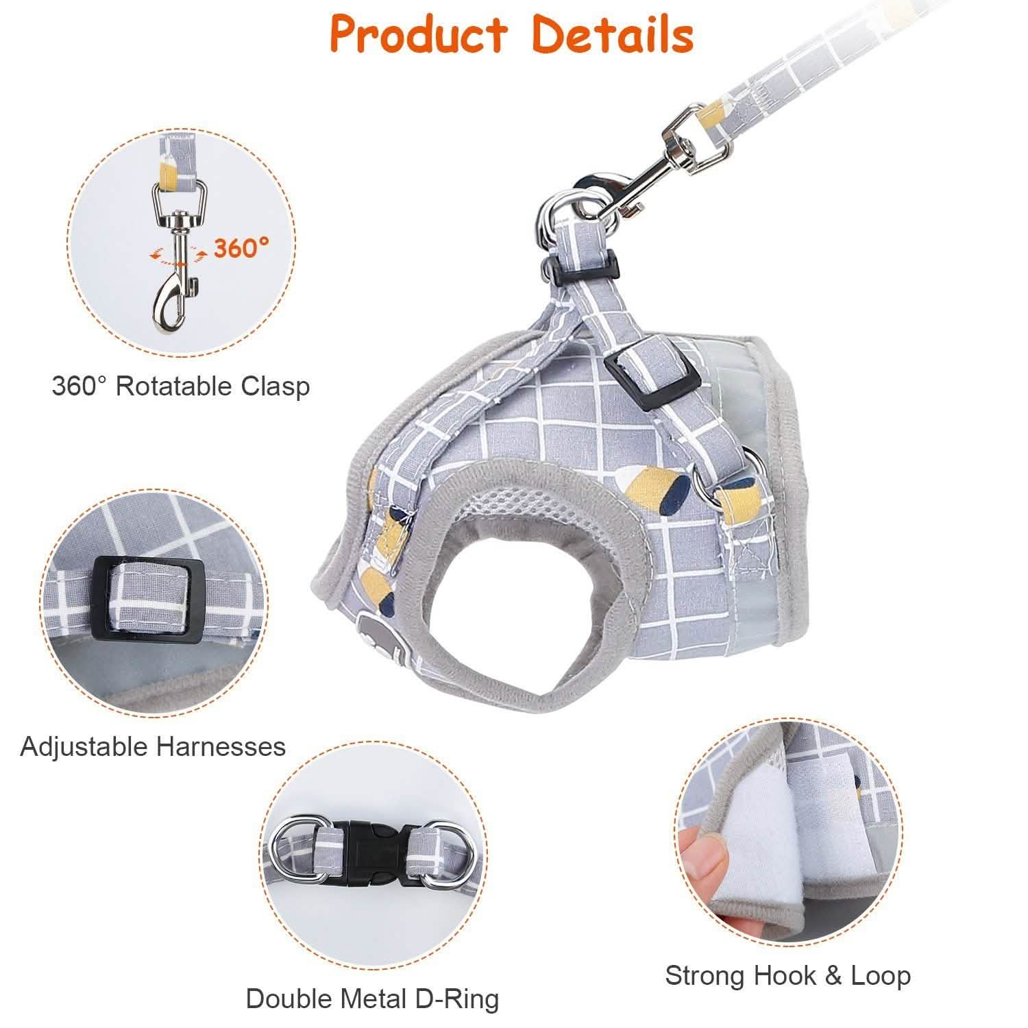 Harnais en maille pour animaux de compagnie, laisse pour chien, gilet pour chiot
