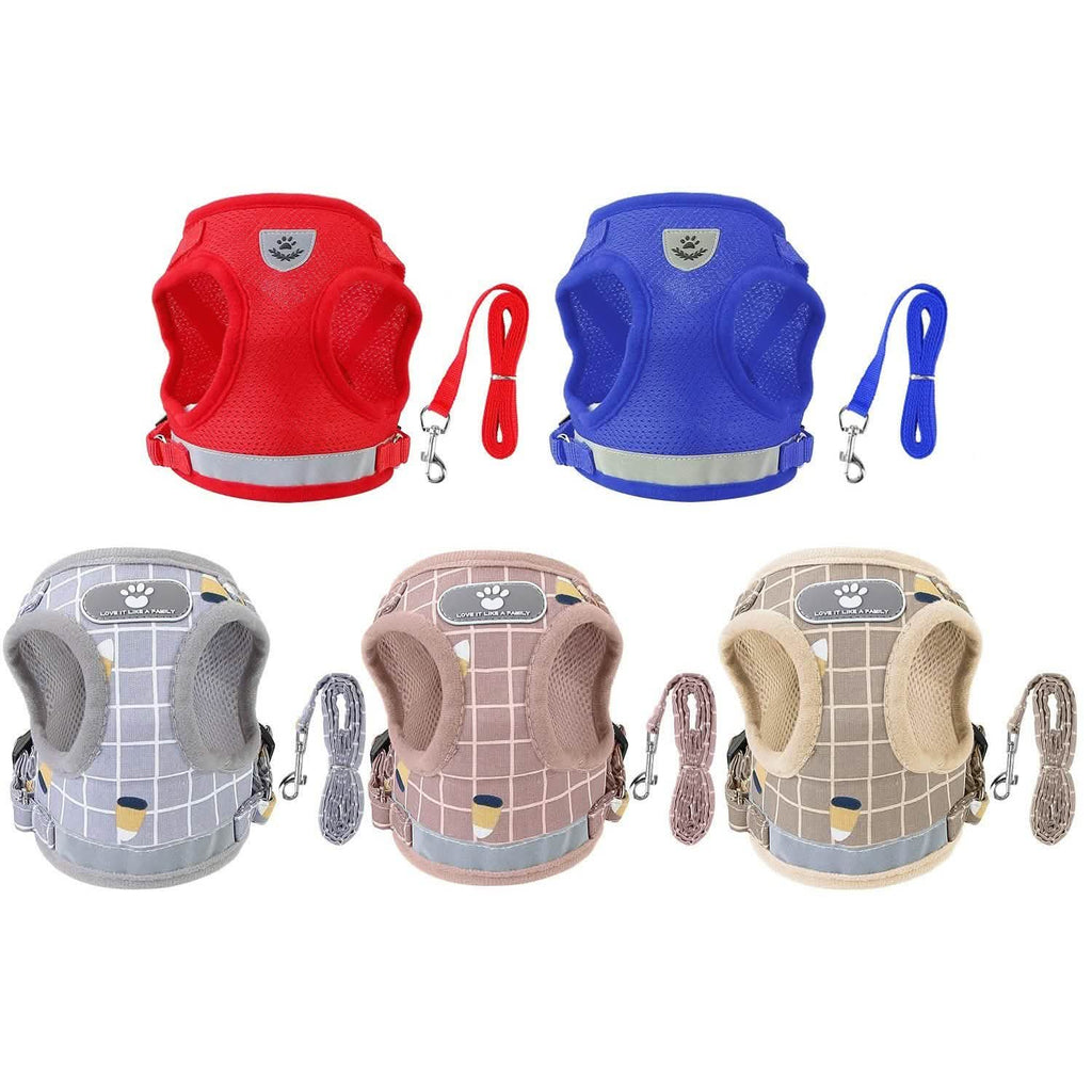 Harnais en maille pour animaux de compagnie, laisse pour chien, gilet pour chiot