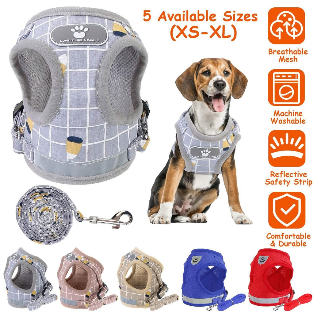 Harnais en maille pour animaux de compagnie, laisse pour chien, gilet pour chiot