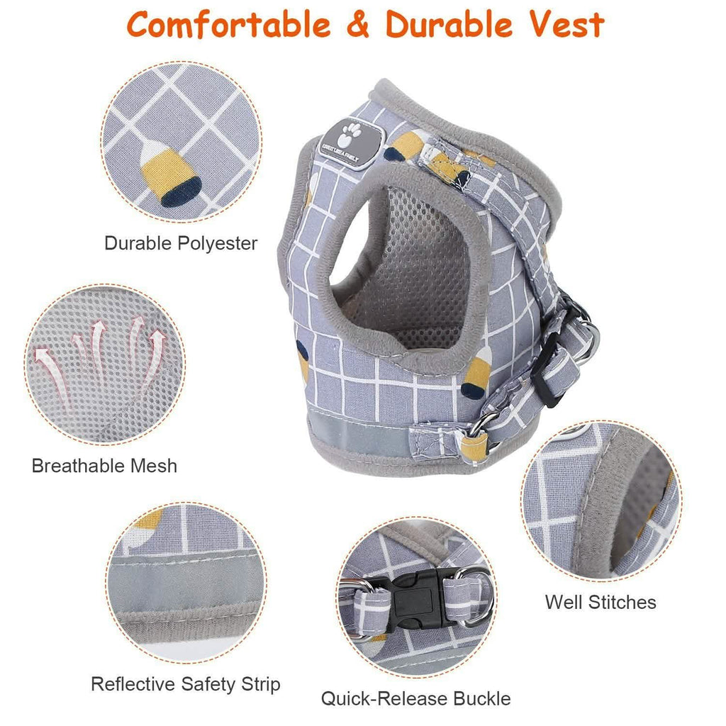 Harnais en maille pour animaux de compagnie, laisse pour chien, gilet pour chiot