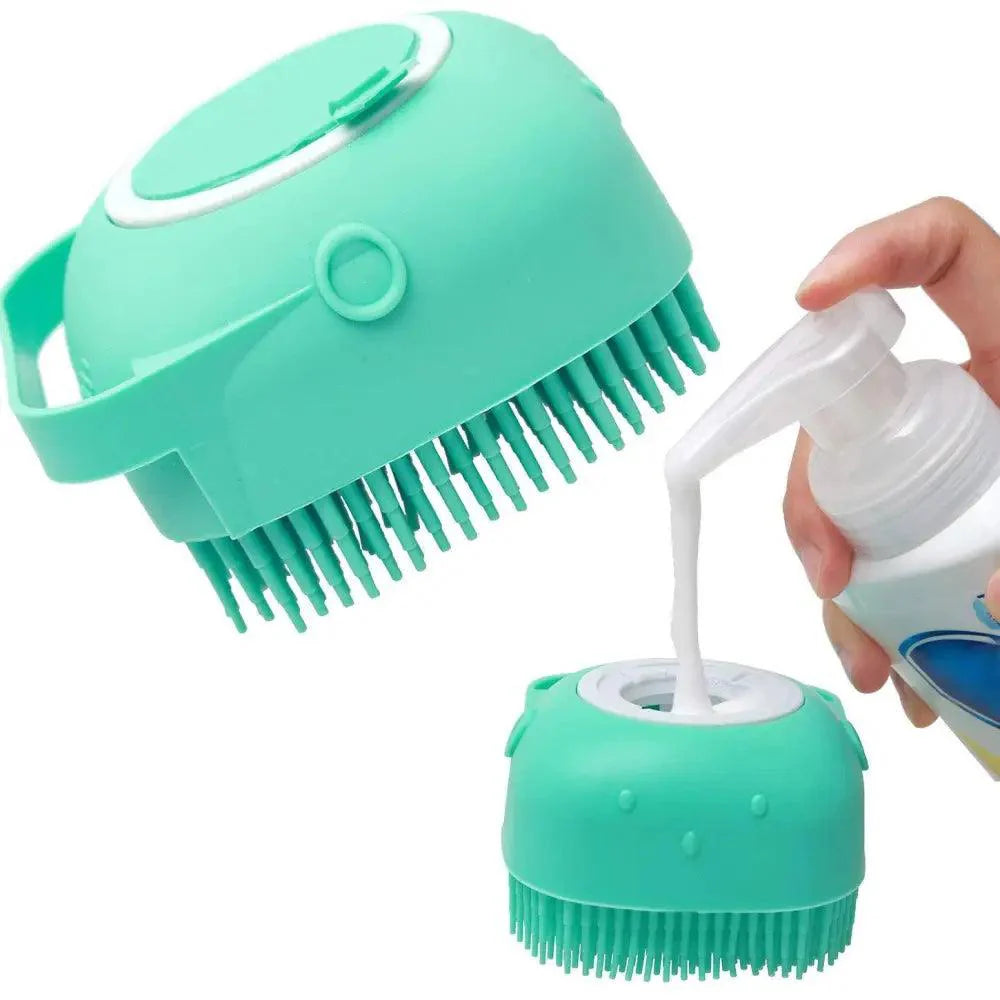 Brosse de massage en silicone pour animaux de compagnie, peigne en caoutchouc, brosse de bain colorée pour chiens