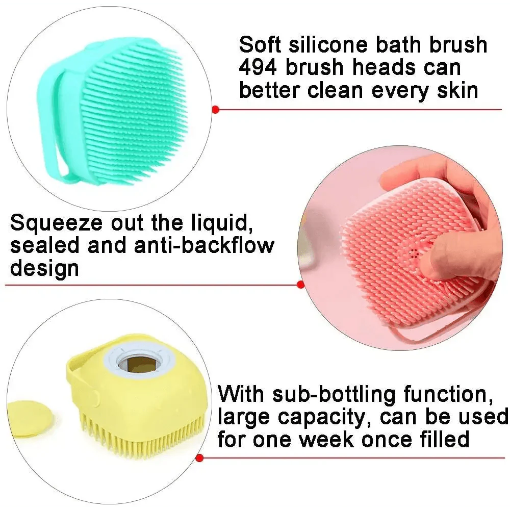 Brosse de massage en silicone pour animaux de compagnie, peigne en caoutchouc, brosse de bain colorée pour chiens