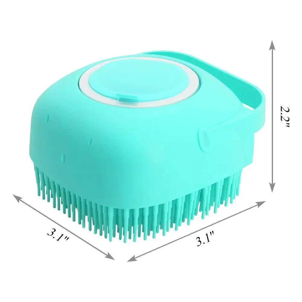 Brosse de massage en silicone pour animaux de compagnie, peigne en caoutchouc, brosse de bain colorée pour chiens