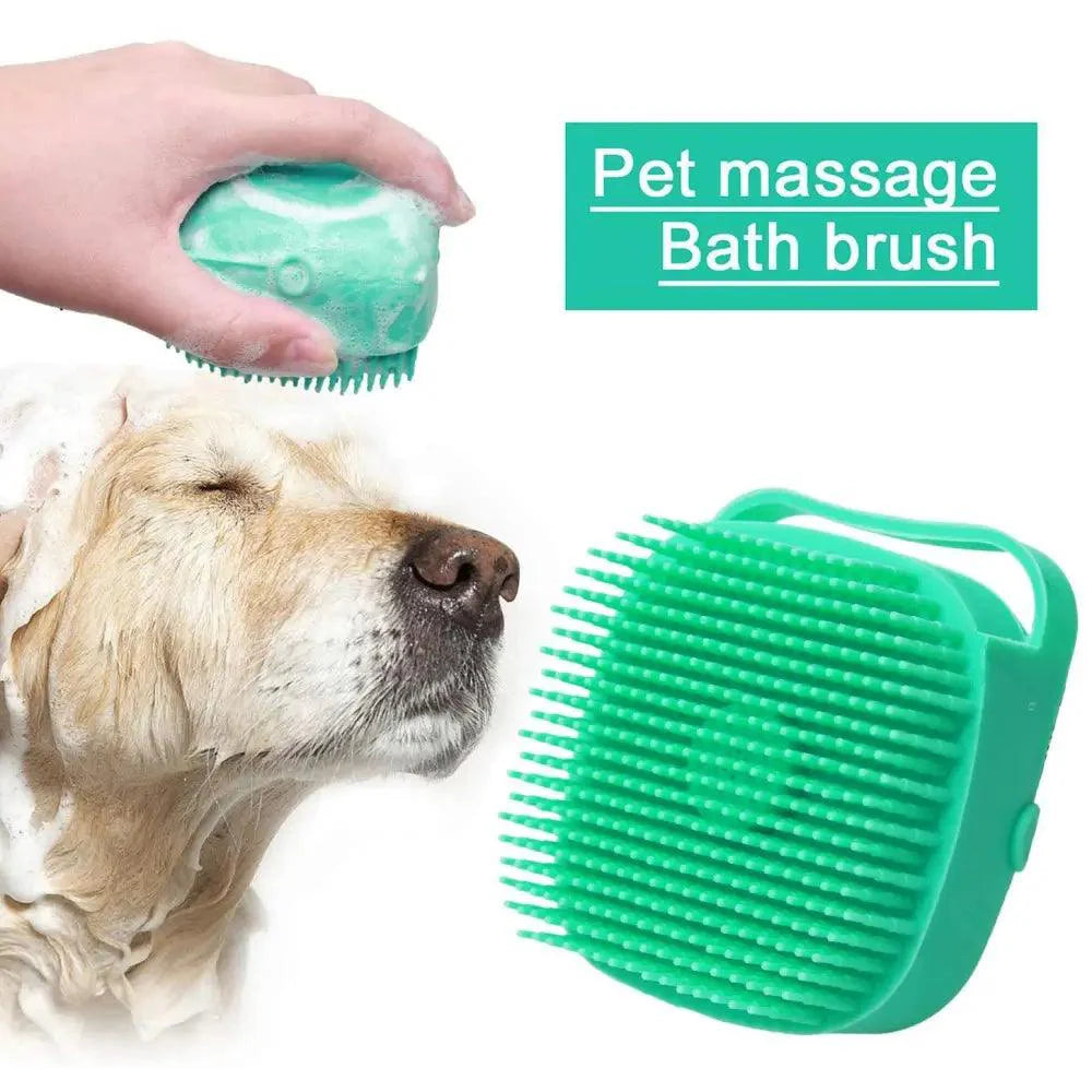 Brosse de massage en silicone pour animaux de compagnie, peigne en caoutchouc, brosse de bain colorée pour chiens