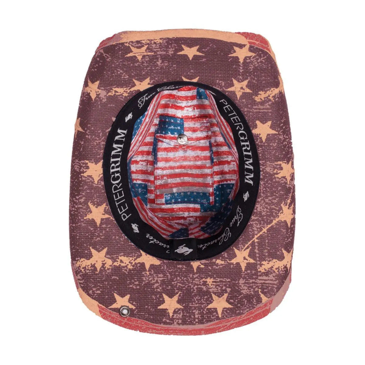 Peter Grimm Patriot - Chapeau de cowboy tissé drapeau américain modulable