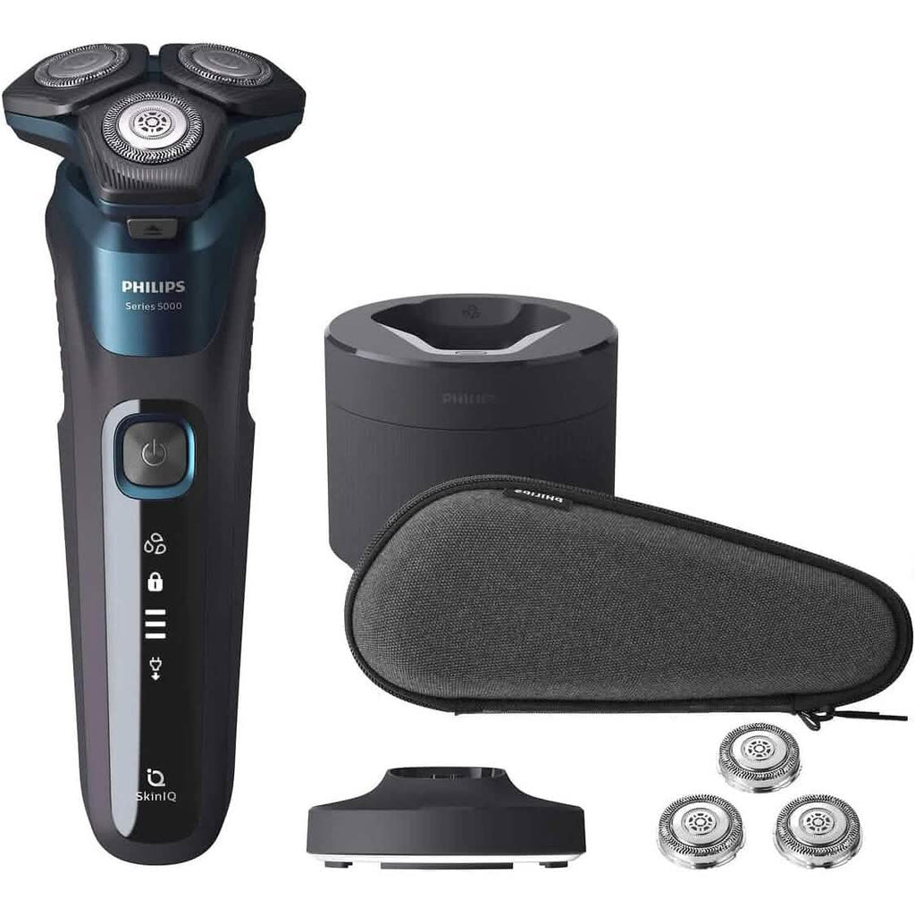 Rasoir Philips Wet & Dry 5000 avec technologie SkinIQ + têtes de rasage, base de chargement et de nettoyage (reconditionné)