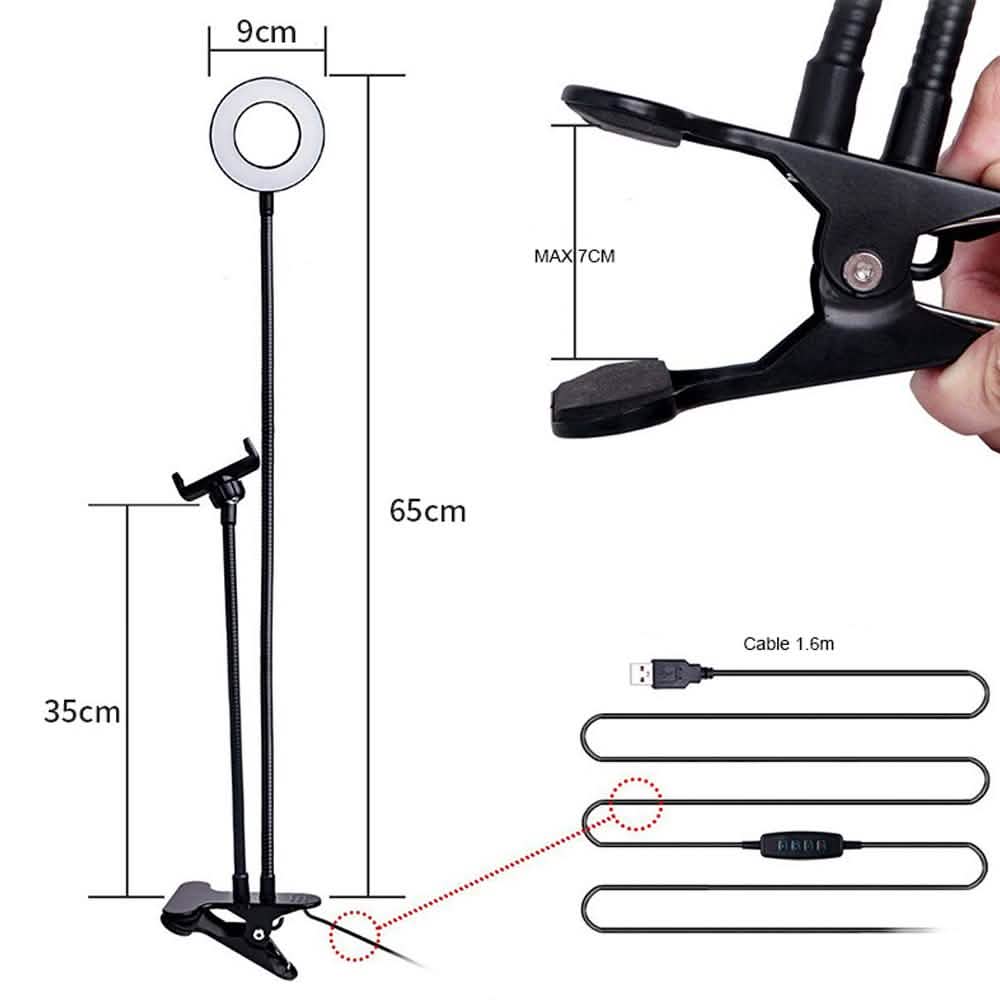 Kit support téléphone et anneau lumineux