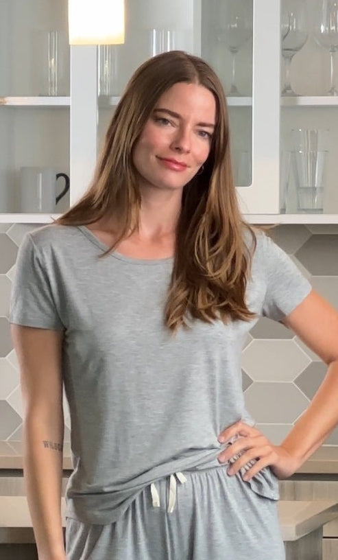 Ensemble de détente en bambou pour femme – T-shirt de détente + short de détente