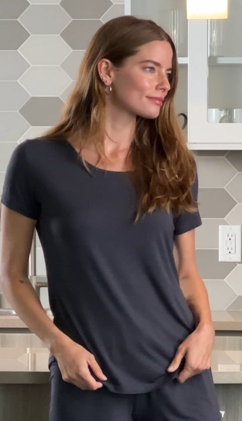 Ensemble de détente en bambou pour femme – T-shirt de détente + short de détente