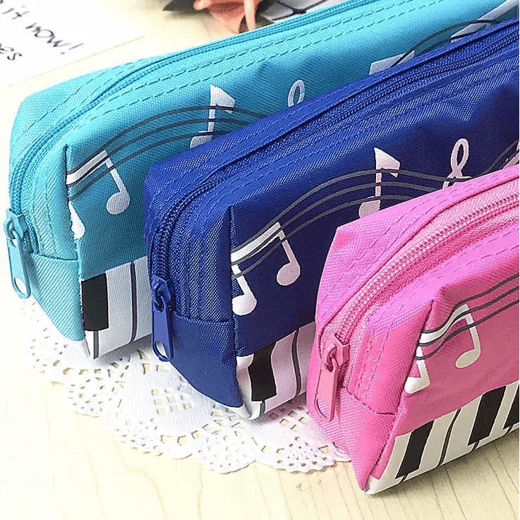 Trousse à crayons motif clavier de piano, grande capacité, trousses à crayons cool, fournitures de bureau, scolaires, mignonnes