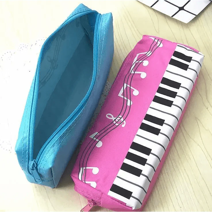 Trousse à crayons motif clavier de piano, grande capacité, trousses à crayons cool, fournitures de bureau, scolaires, mignonnes