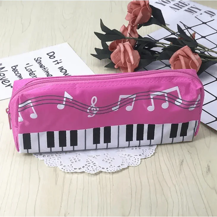Trousse à crayons motif clavier de piano, grande capacité, trousses à crayons cool, fournitures de bureau, scolaires, mignonnes