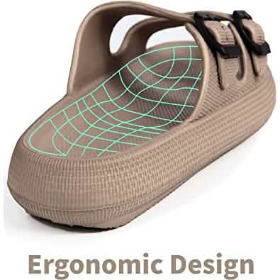 Sandales à coussin Semelle épaisse Boucles réglables Claquettes en EVA