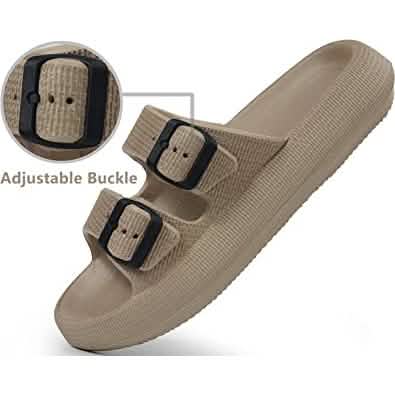Sandales à coussin Semelle épaisse Boucles réglables Claquettes en EVA