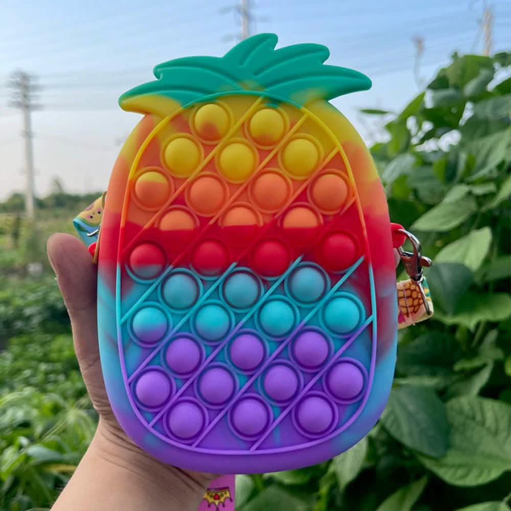 Pochette à sucette glacée à l'ananas avec fermeture éclair et sangle