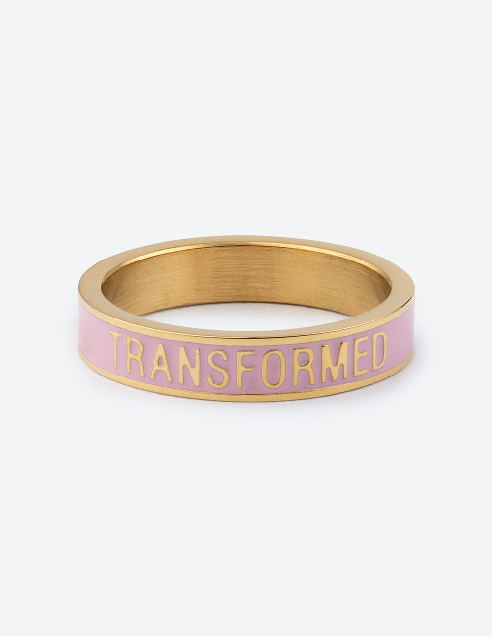 Bague Transformée en Émail Rose