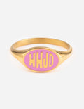 Bague émaillée rose WWJD