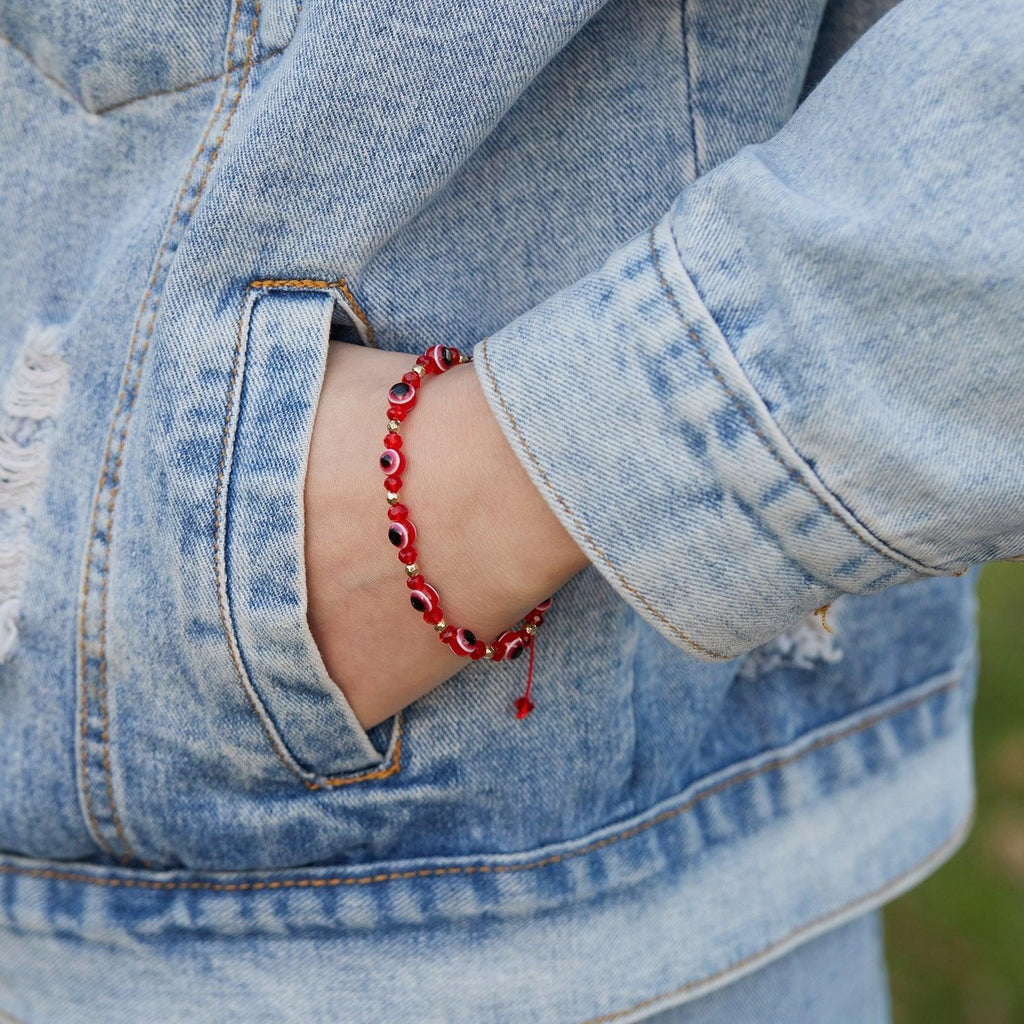 Ensembles de bracelets promesse Pinky bleus, chaînes de perles en cristal colorées, bracelets de couple porte-bonheur, bracelets colorés à œil, bracelets en corde tressée faits à la main pour femmes, bijoux d'amitié