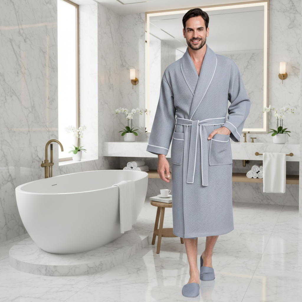 Peignoir gaufré de qualité supérieure pour homme