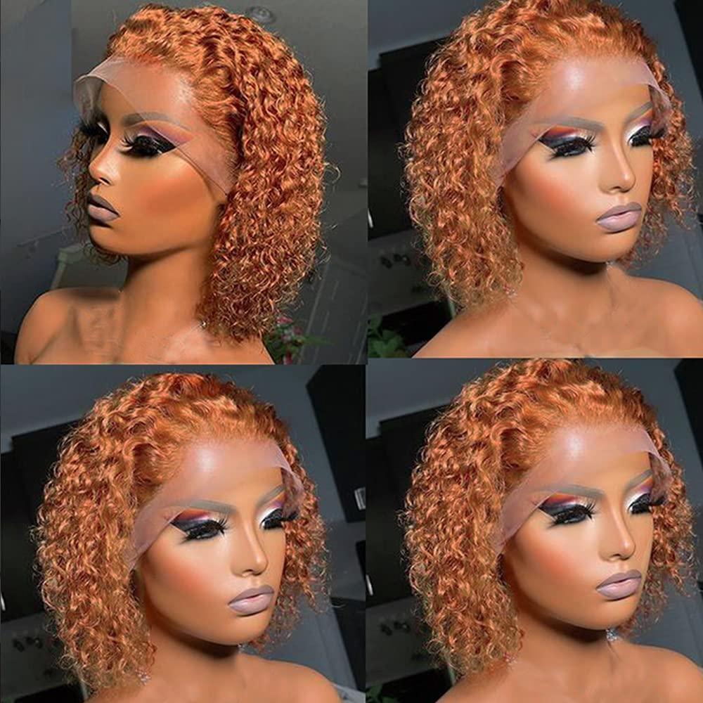 Perruque Pixie courte bouclée Cheveux Humains Perruques pré-plumées Brésiliennes Deep Water Wave Vierge Dentelle Frontale pour Femmes avec Cheveux de bébé Perruques pour Femmes Noires Cadeaux pour Petites Amies