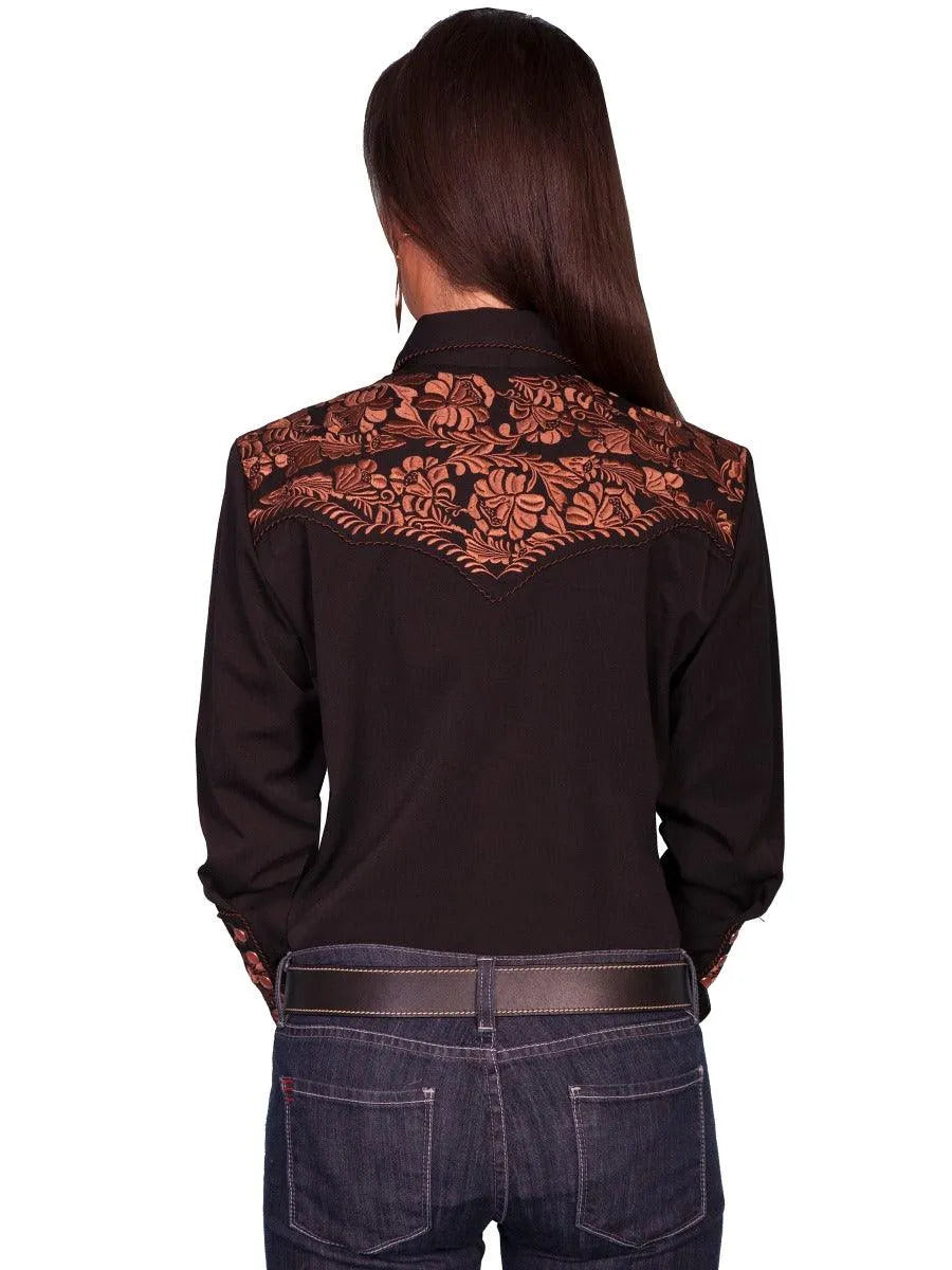 Chemise Western Femme Scully à Broderies Florales
