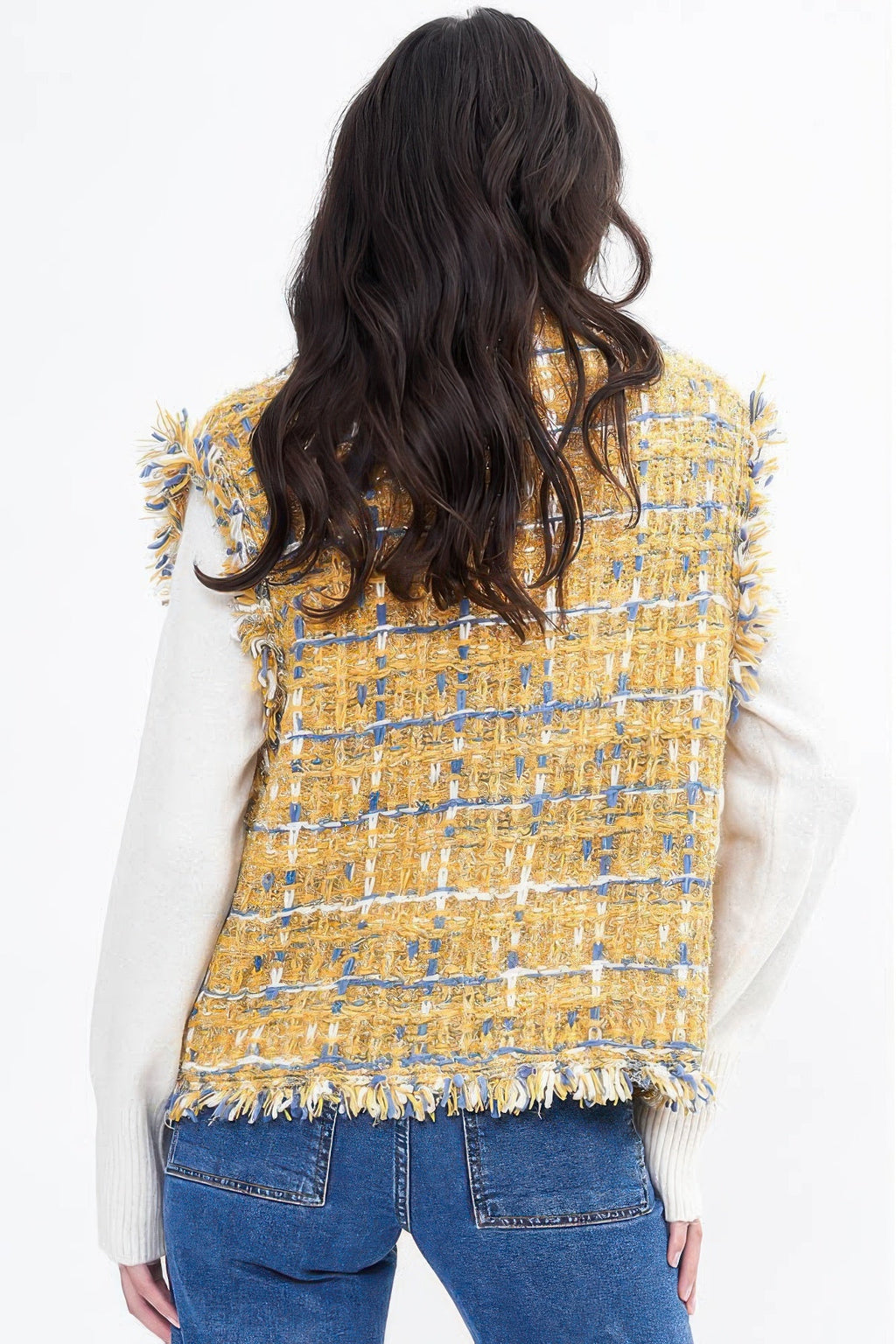 Gilet en tweed à carreaux