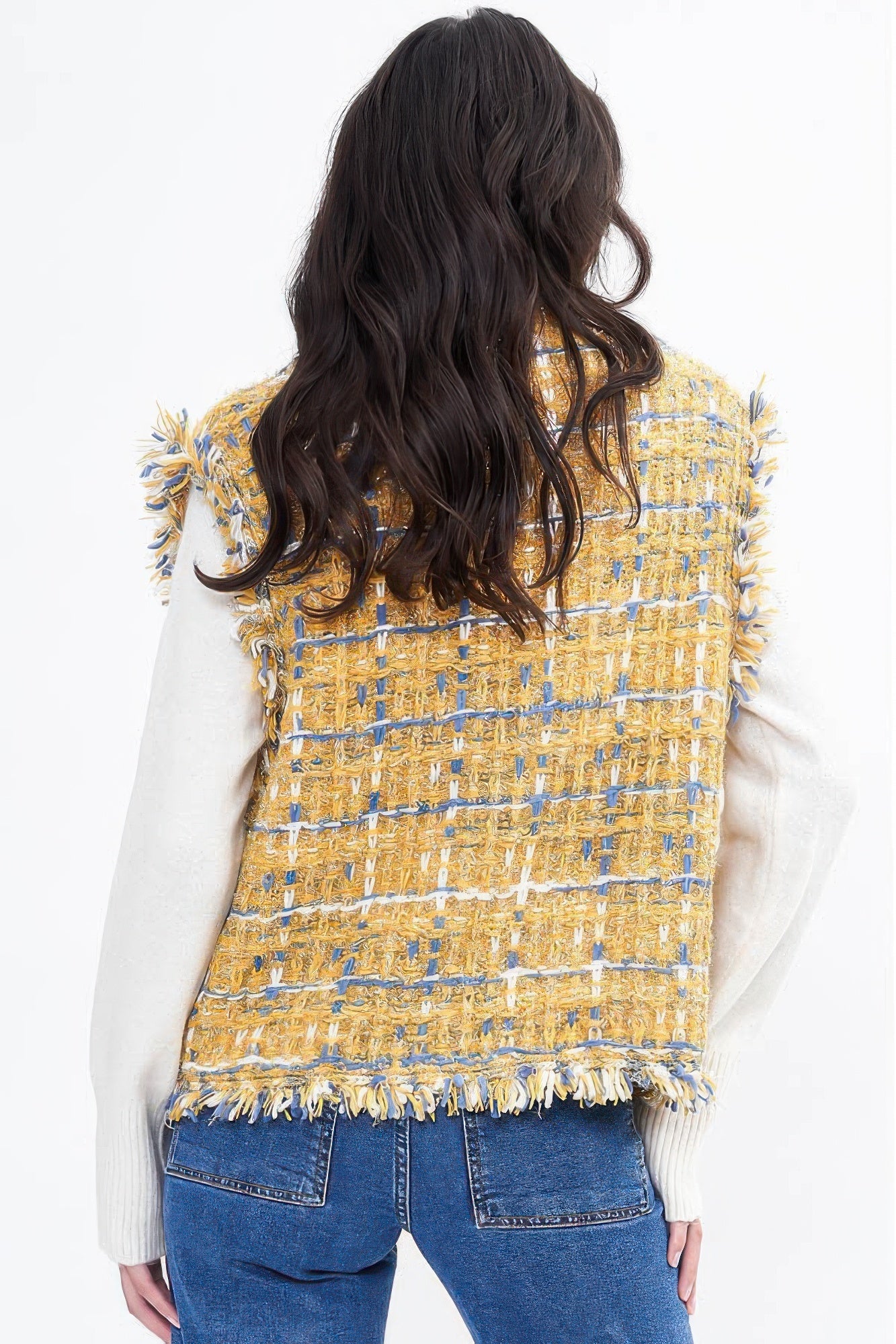Gilet en tweed à carreaux