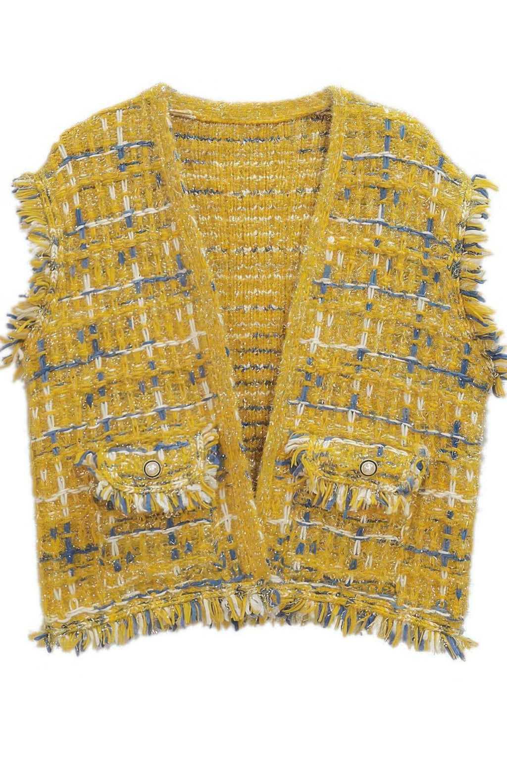 Gilet en tweed à carreaux