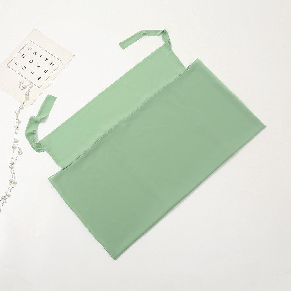 Voile élégant en mousseline de soie léger, coloré et uni, avec bandage, écharpe en mousseline de soie antidérapante, élégante, respirante, longs hijabs islamiques, bandeau, turban de mode pour femmes