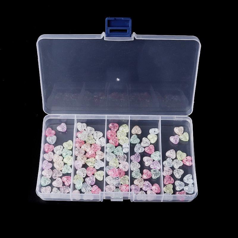 Boîtes à bijoux en plastique Boîte à outils en plastique Boîte de rangement pour travaux manuels réglable Perles Bracelet Boîtes à bijoux portables 10 compartiments Boîte de rangement en plastique transparent Organisateur de bijoux Récipient