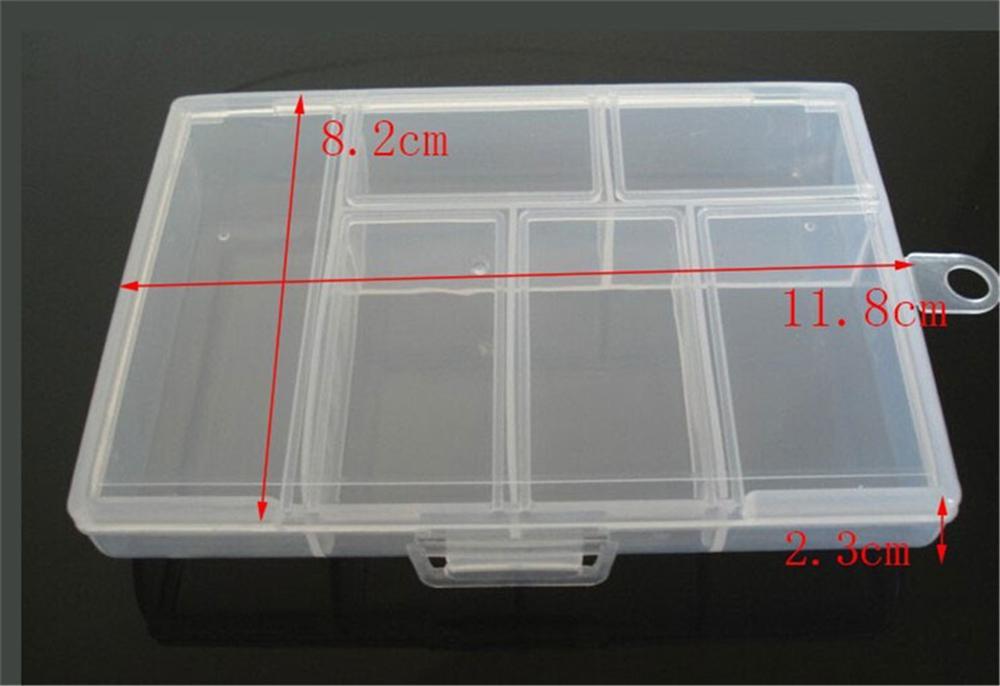 Boîtes à bijoux en plastique Boîte à outils en plastique Boîte de rangement pour travaux manuels réglable Perles Bracelet Boîtes à bijoux portables 10 compartiments Boîte de rangement en plastique transparent Organisateur de bijoux Récipient