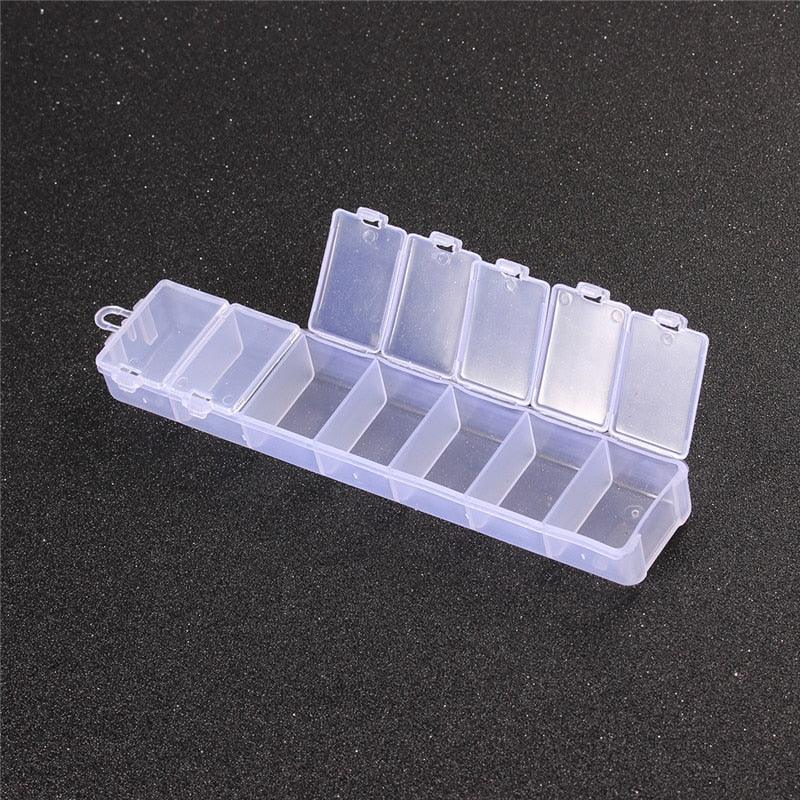 Boîtes à bijoux en plastique Boîte à outils en plastique Boîte de rangement pour travaux manuels réglable Perles Bracelet Boîtes à bijoux portables 10 compartiments Boîte de rangement en plastique transparent Organisateur de bijoux Récipient